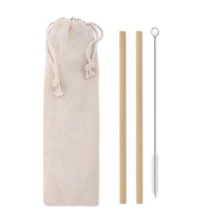 Paille bambou avec brosse. NATURAL STRAW