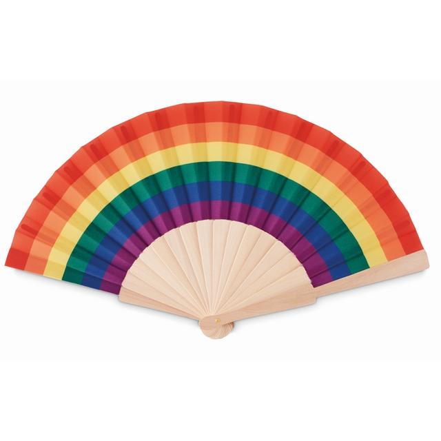 Eventail  en bois arc-en-ciel BOWFAN
