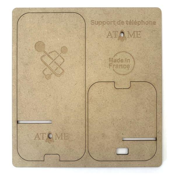 support téléphone en bois