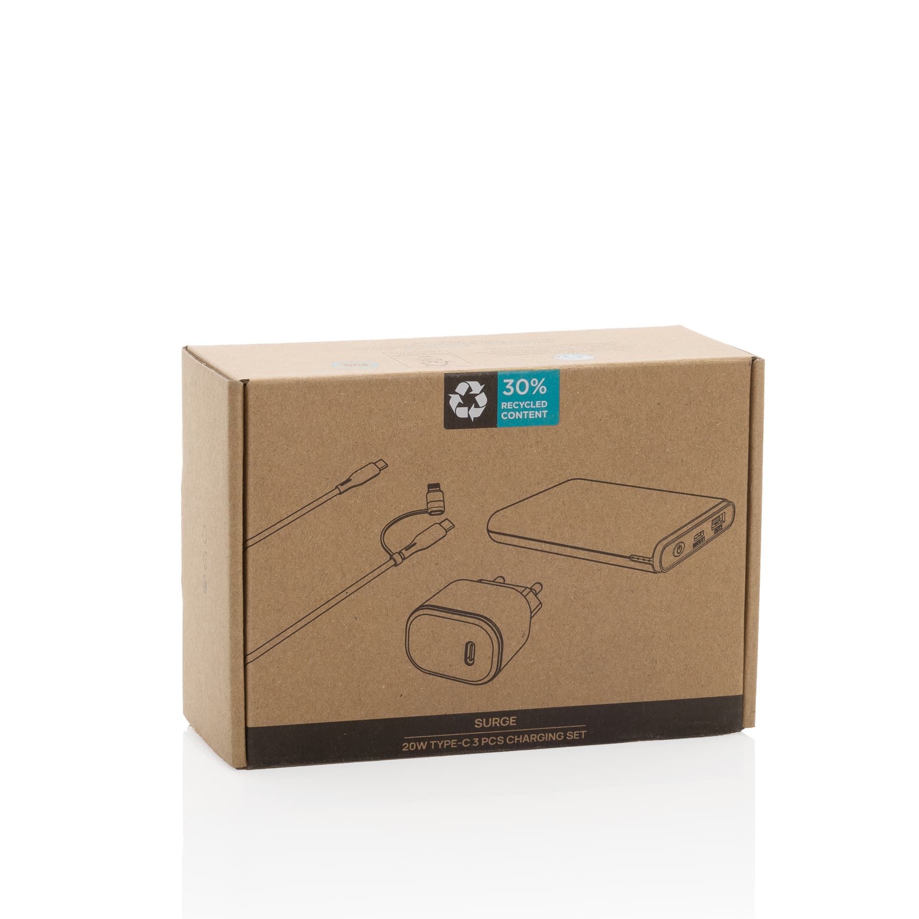 Set batterie câble et chargeur 20W en PET recyclé RCS Surge