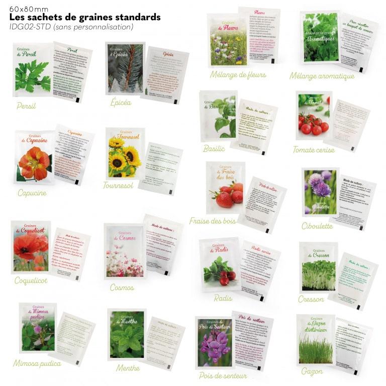variétés sachet graines/ BOX JARDINAGE EN COFFRET BOIS