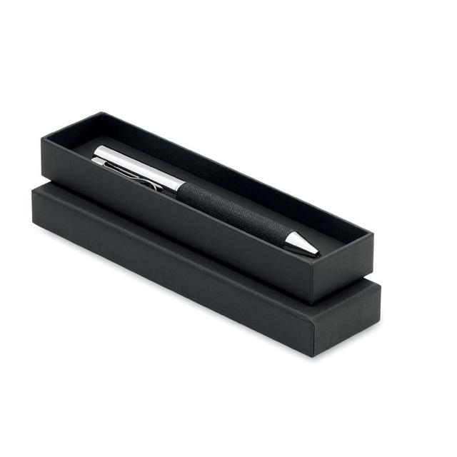 Stylo bille twist métal + boîte SCRIBI