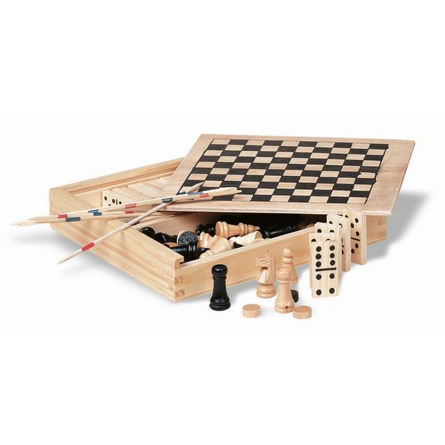 4 jeux dans une boîte en bois TRIKES