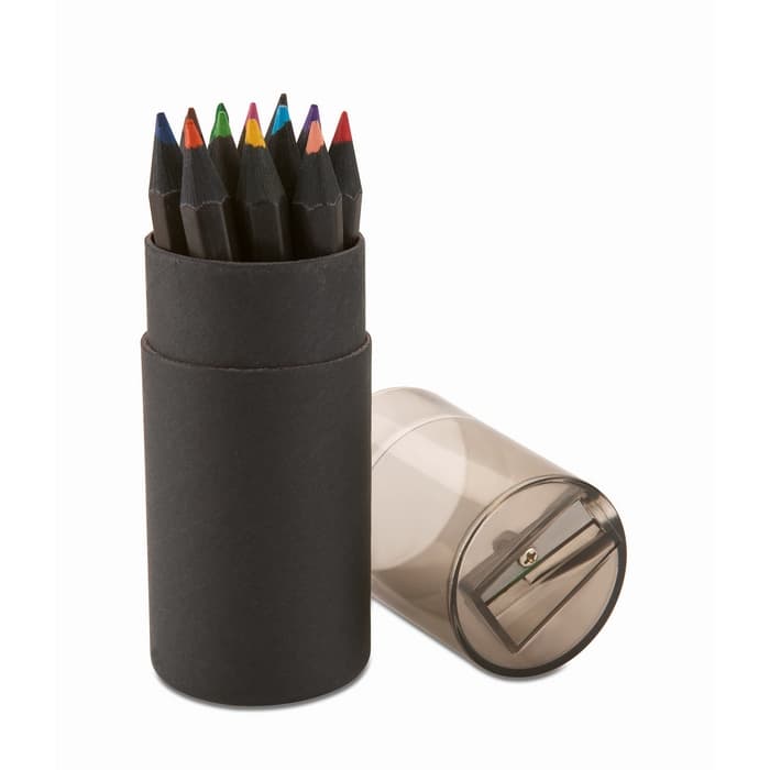 12 crayons de couleurs noirs BLOCKY