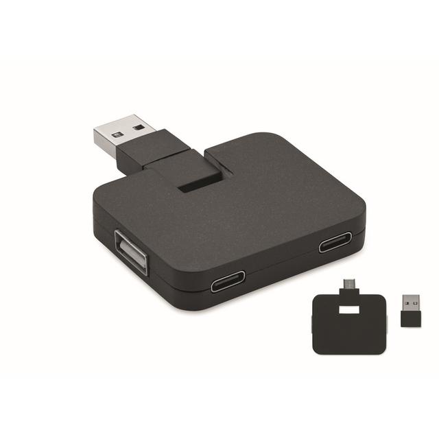 Hub USB 4 ports et câble 20cm SQUARE-C