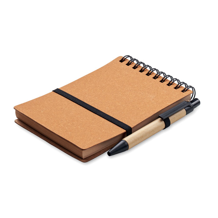 Cahier recyclé et stylo à bille NOTIE