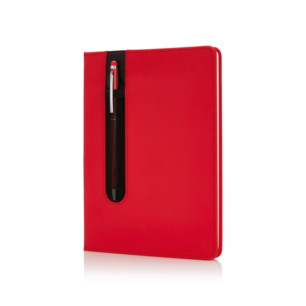 Carnet A5 à couverture rigide en PU avec Stylo tactile