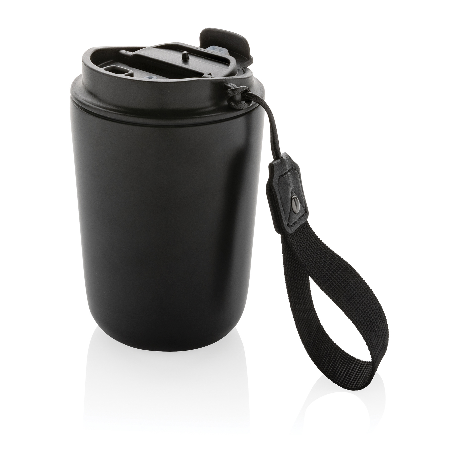 Mug iso en acier inoxydable recyclé RCS avec lanière Cuppa