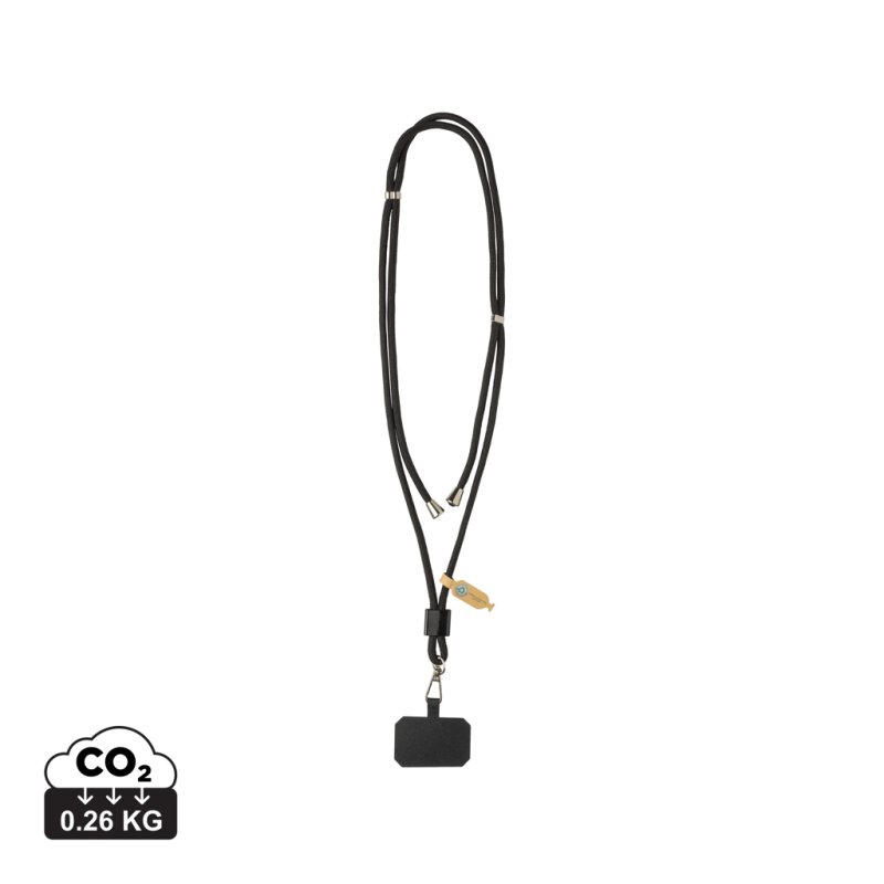 Tour de cou téléphone réglable en rPET recyclé RCS CarryLoop