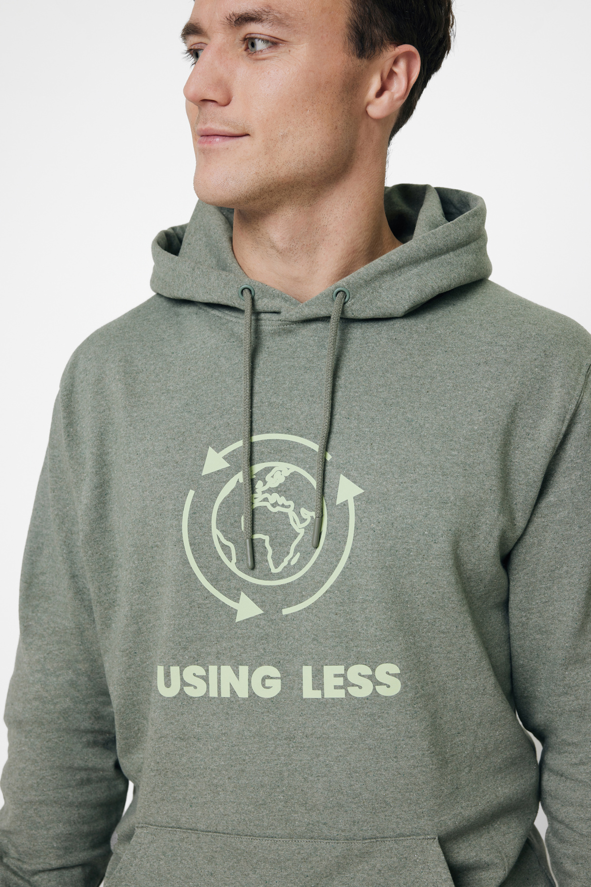 Sweat à capuche en coton recyclé et non teinté Iqoniq Torres