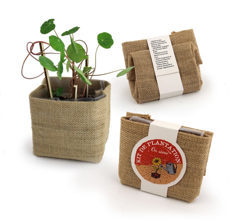 Kit de semis coco pot jute