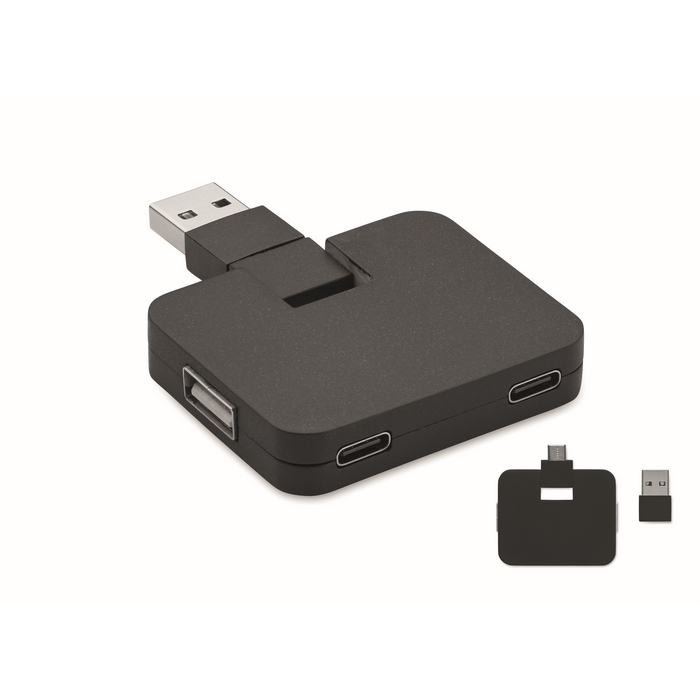 Hub USB 4 ports et câble 20cm SQUARE-C